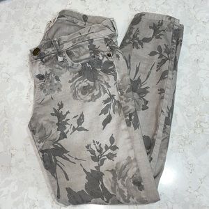Current/Elliot The Stiletto Grey Floral Jeans